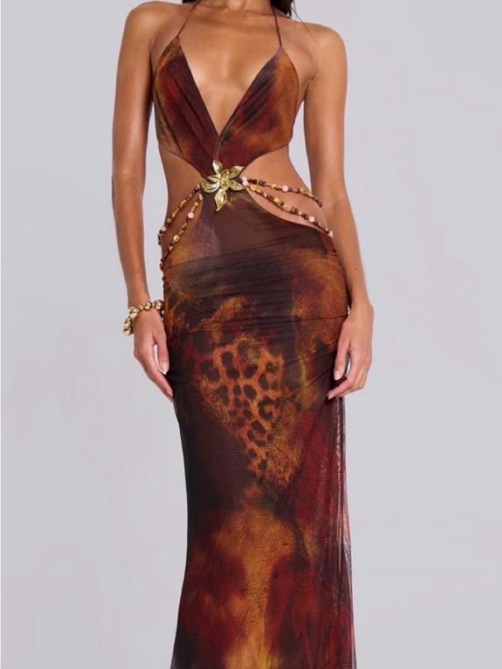 Jaded London Vida Maxi in Grunge Animal